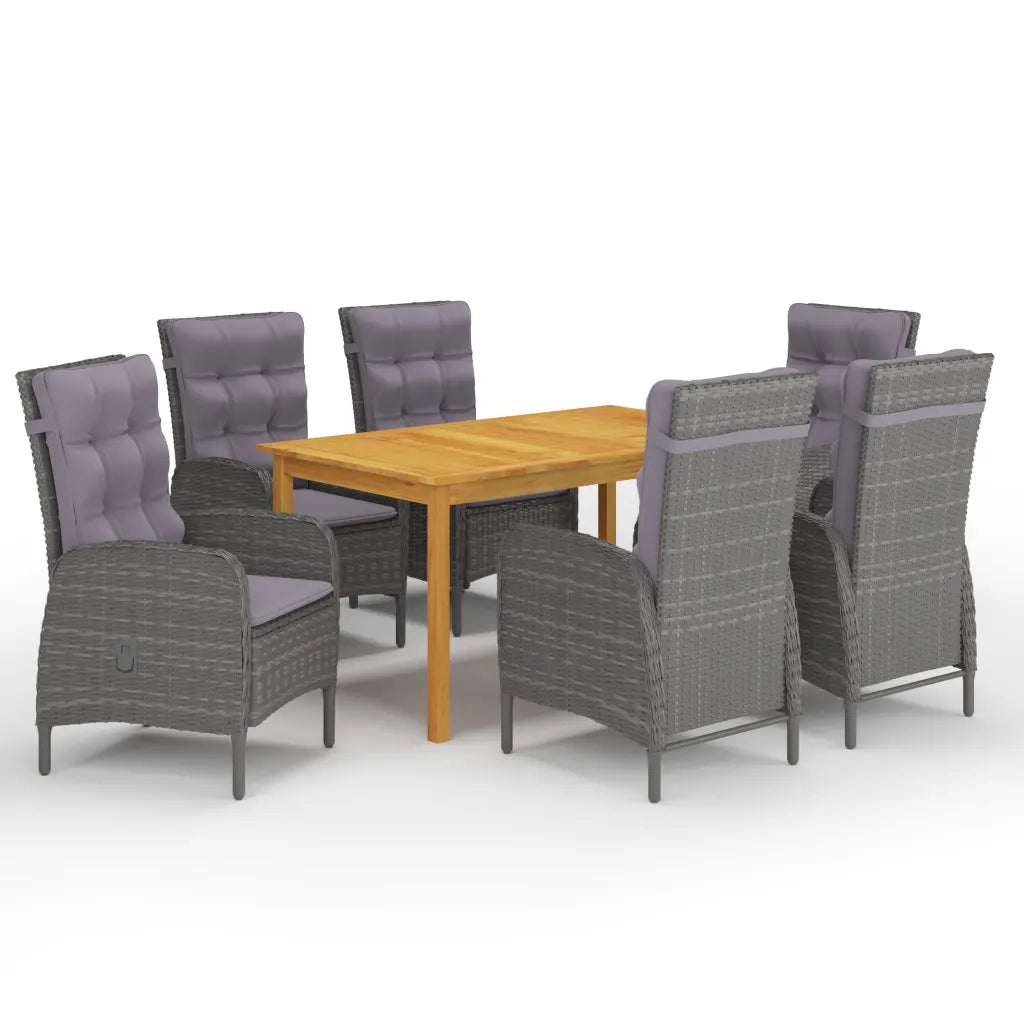 Set da Pranzo da Giardino 7 pz Grigio cod mxl 43796