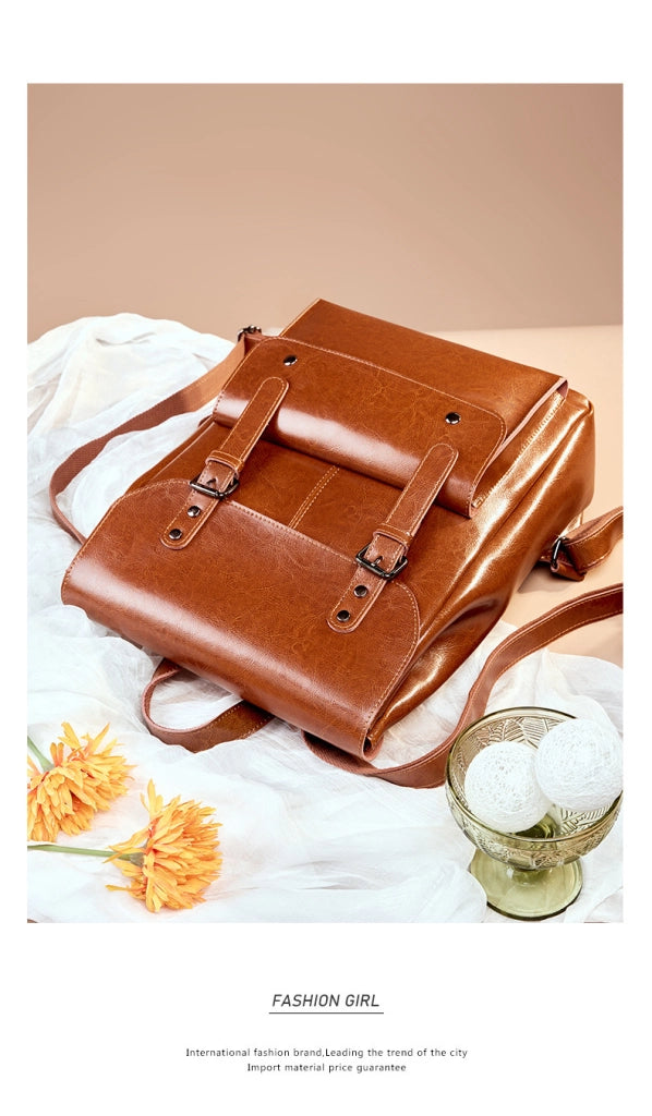 Zaino in vera pelle marrone