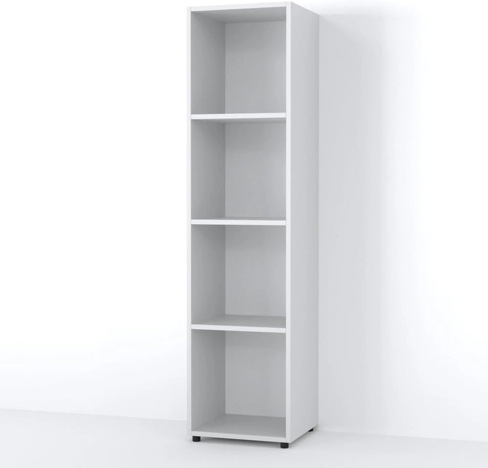 Scaffale Ludus, Rovere bianco/dorato, 36.8 x 144.9 cm, per la conservazione e la presentazione di libri e scatole