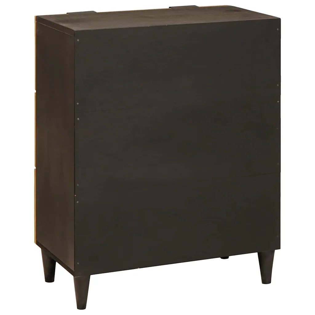 Credenza-Buffet-Armadio da cucina Nero e Oro 60 x 33 x 75 cm legno massello di mango 296716