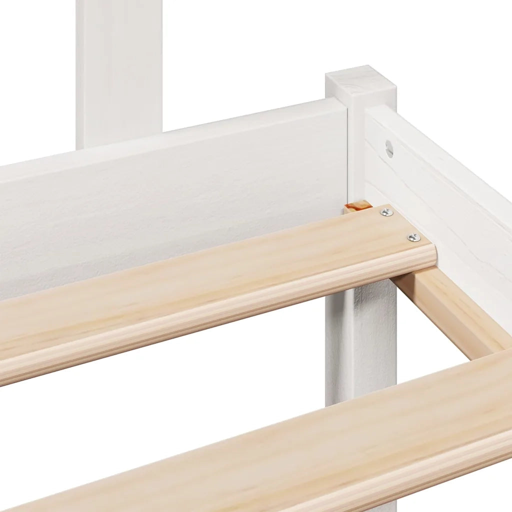 Letto Libreria senza Materasso Bianco 135x190 cm Legno di Pino 3321769