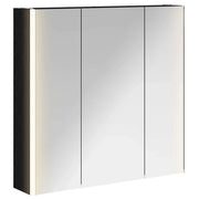 Mobiletto per specchio da Bagno | Armadio da bagno Rovere Nero 73.5 x 15.5 x 70 cm