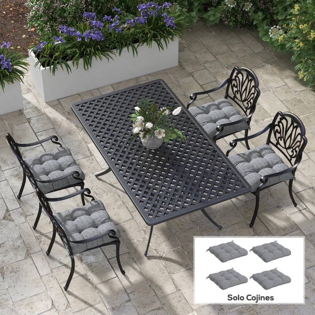 Cuscini per Sedie da Pranzo e Giardino ¨C zephmum ¨C Grigio 48x48x10 cm
