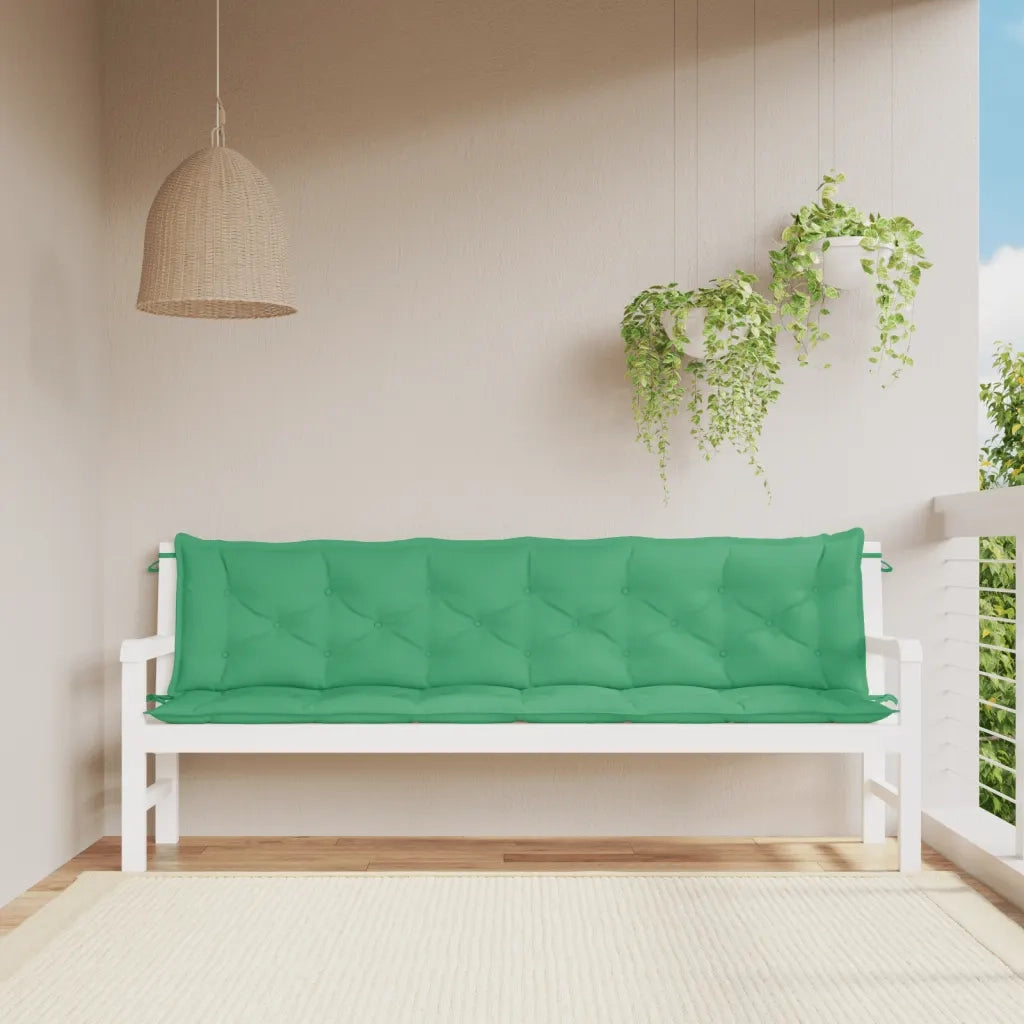 Cuscini per Panca 2 pz-Set di 2 Cuscini per panchina Verdi 200x50x7 cm in Tessuto Oxford
