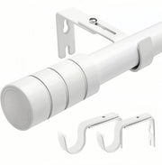 Rail per tenda, maniglia per tenda bianca, rail per tenda estensibile, fissaggio al soffitto, maniglia per tenda con estensione telescopica e ganci regolabili per soggiorno, camera da letto, diametro 25 mm, 110-210 cm (bianco)