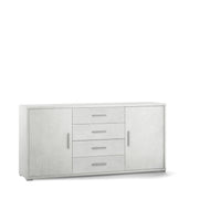 Mobile 2 Ante 4 Cassetti Kit Ossido Bianco cm 174x41x84h - Sarmog