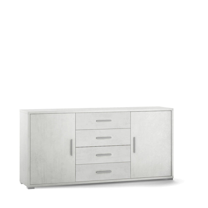 Mobile 2 Ante 4 Cassetti Kit Ossido Bianco cm 174x41x84h - Sarmog