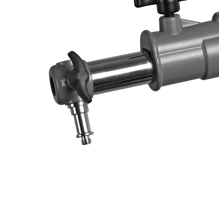 Supporto a parete per illuminazione fotografica 120-215 cm, 1200 x 250 x 80 mm, max 4 kg, con Spigot, per faretti luci flash studio fotografico