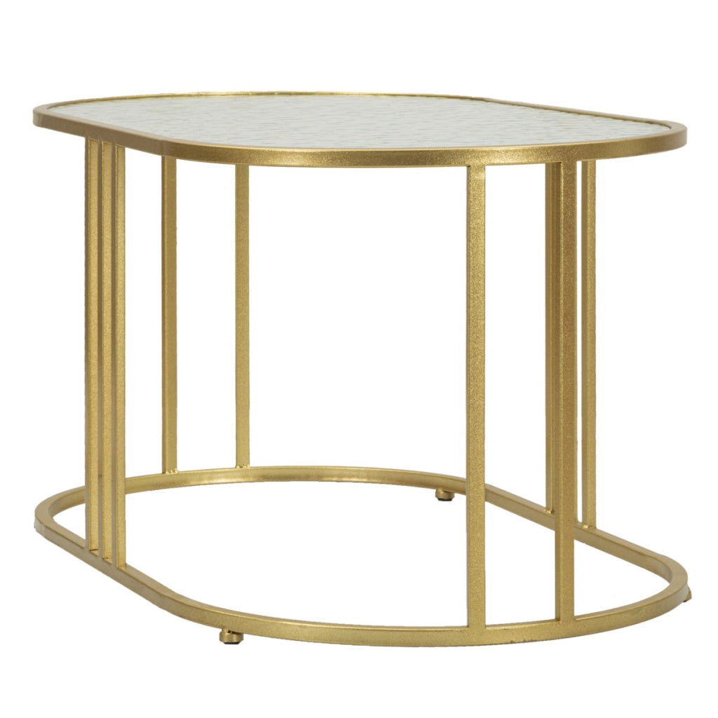 Tavolino VKH797, Oro, Metallo, 90x50x45 cm