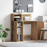 Scrivania con Archiviazione Rovere Artigianale 90x48x101.5 cm Legno Ingegnerizzato