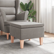 Poggiapiedi con Gambe in Legno Tortora in Tessuto 329433