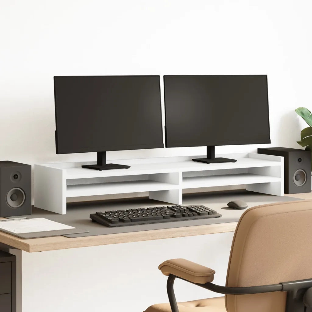 Supporto per Monitor Bianco 100x24x16 cm in Truciolato