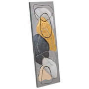 Quadro dipinto a mano con rilievo grigio 30x90x3h