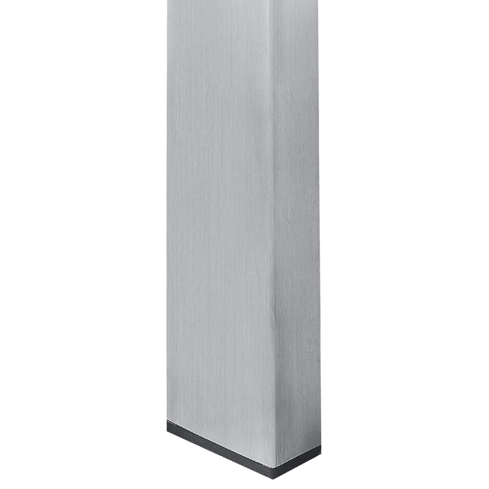 Set da giardino con 6 posti in acciaio inox con tavolo piano in vetro grigio e Sedie in tessuto grigio esterno moderno set elegante