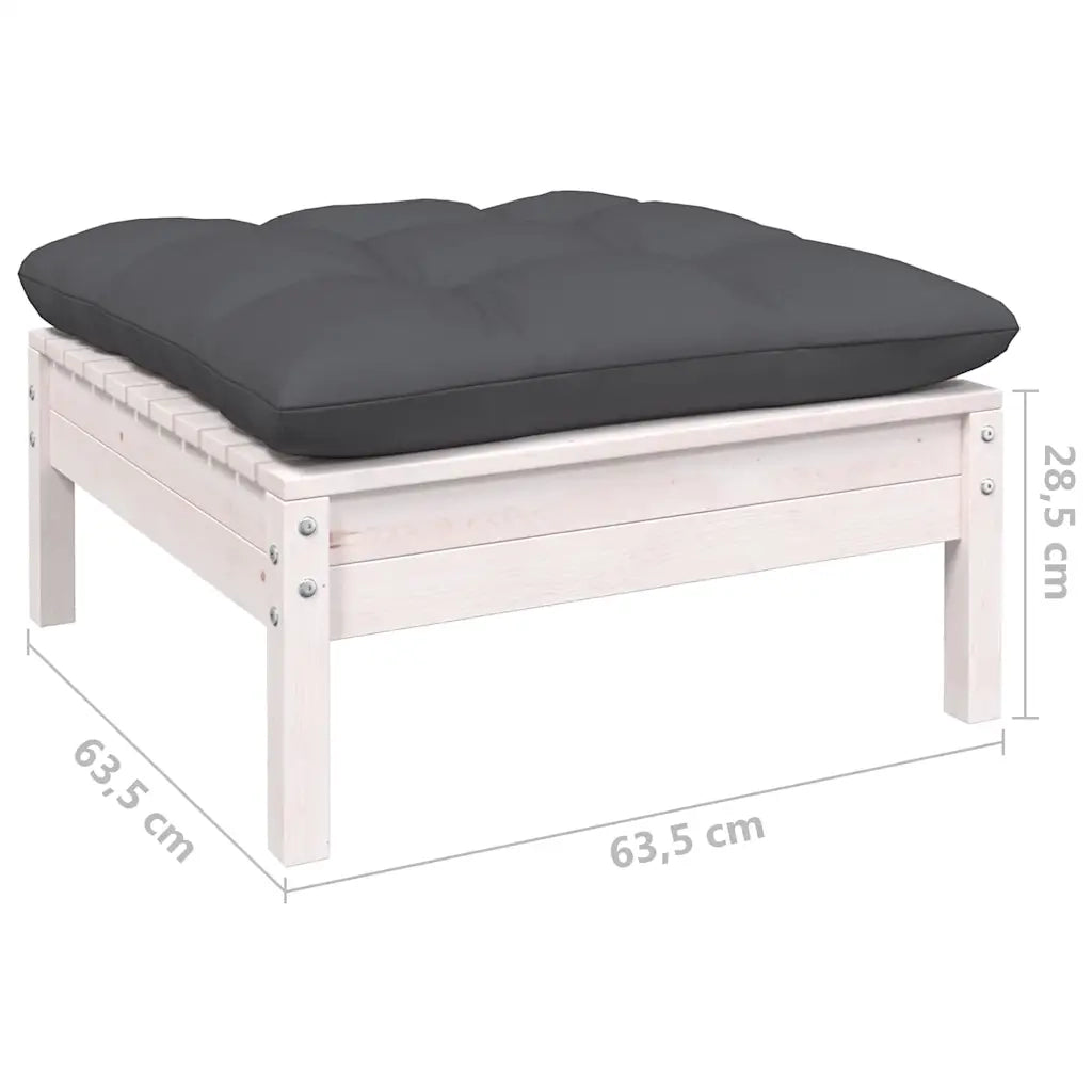 Set Divani da Giardino 7 pz con Cuscini Bianchi Legno di Pino cod mxl 44403