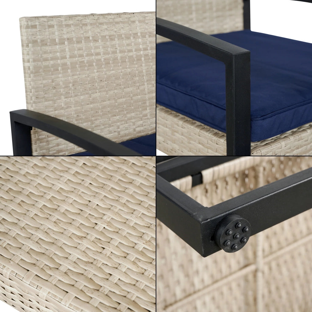 Set di mobili da giardino da 5 pezzi con tavolo 2 sedie e 2 poggiapiedi in rattan blu navy e nero 03_0010535