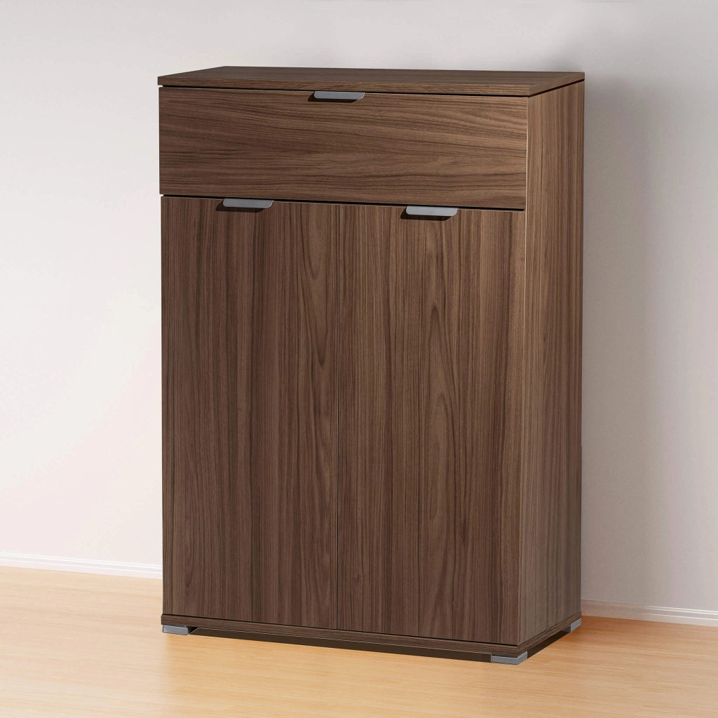 Armadietto da Bagno con 2 ante e un cassetto in Legno Composito cm 75x38x112 - HUGO