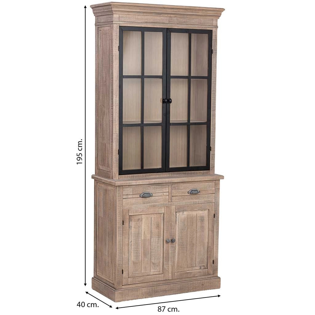 Vetrina in legno marrone 87x40x198h cm