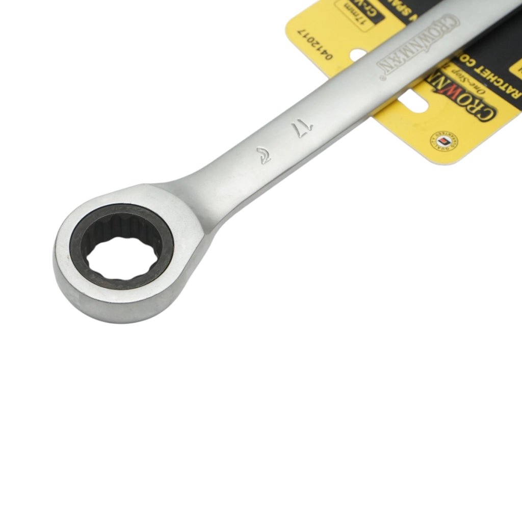 Chiave combinata Crownman da 17 mm in acciaio Cr-V con cricchetto