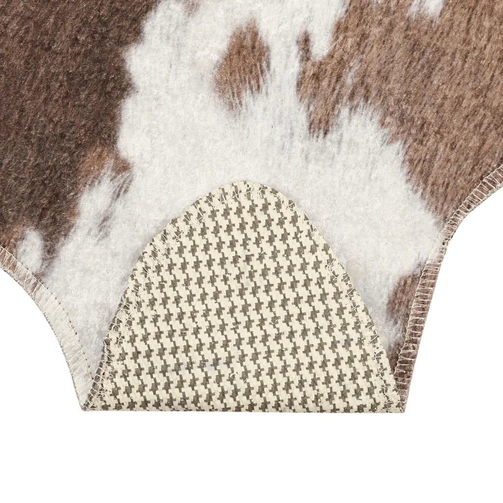 Tappeto Marrone e Bianco 120x170cm Mucca Lavabile 136624