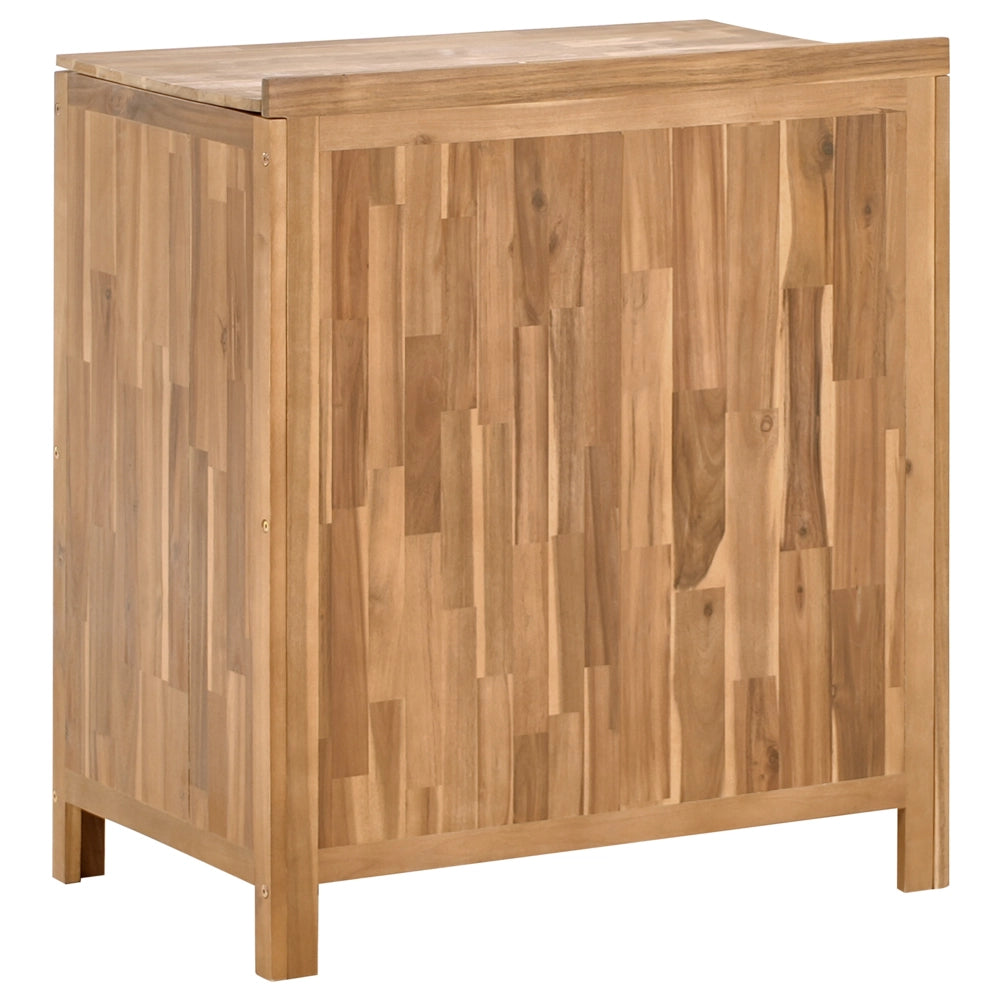 Mobile da cucina per esterni in legno di acacia marrone 2 ripiani con top 50 x 80 x 90 cm Giardino Cucina Pranzo