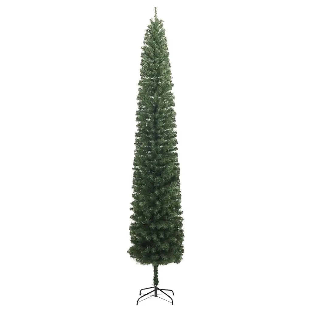 Albero di Natale Sottile-Decorazioni natalizie con Base 270 cm in PVC