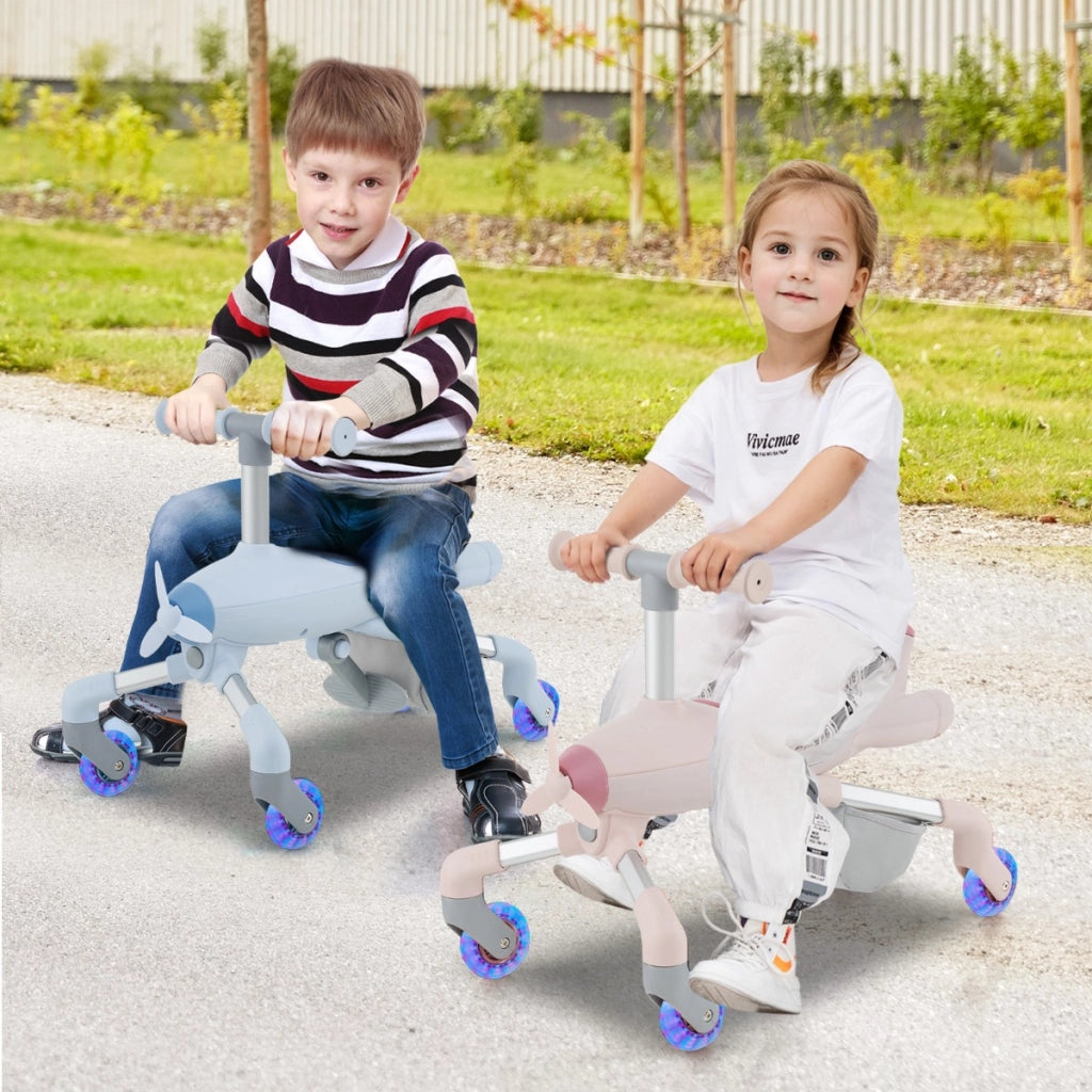 Auto a spinta per bambini di 18-60 mesi con luci a LED maniglia rimovibile e regolabile, Giocattolo scorrevole Rosa-Biciclette e tricicli