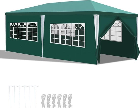 Pavillon da Giardino con Pareti Lateral - 3x6 - Imbottito Acqua - Verde