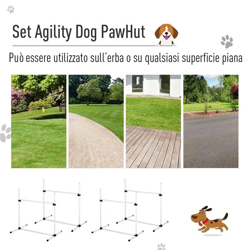 SET 4 OSTACOLI AGILITY DOG PER ADDESTRAMENTO CANI CON SACCA DI TRASPORTO