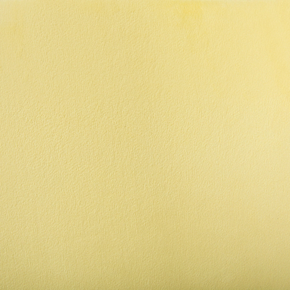 Sedia Wingback con rivestimento in velluto giallo e gambe in legno con schienale alto
