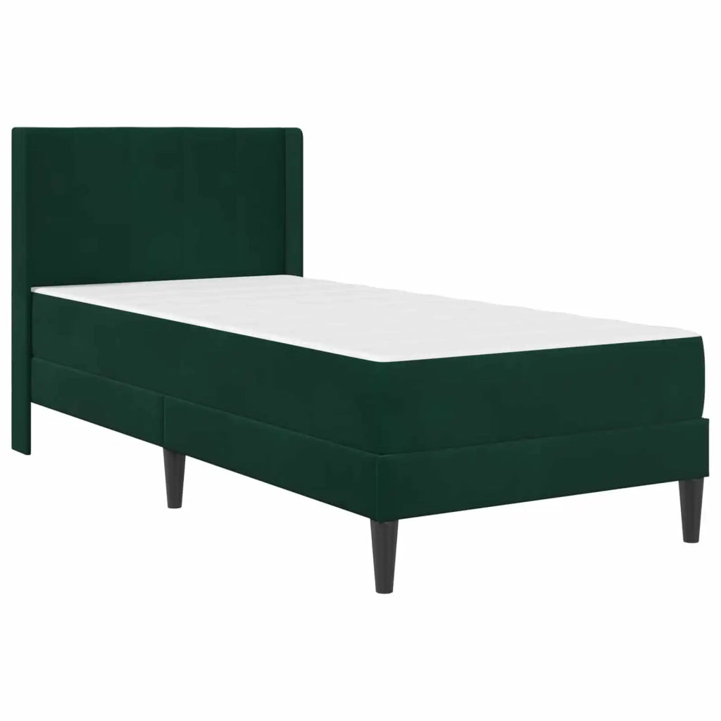 Struttura letto con materasso Verde Scuro 90 x 190 cm Velluto