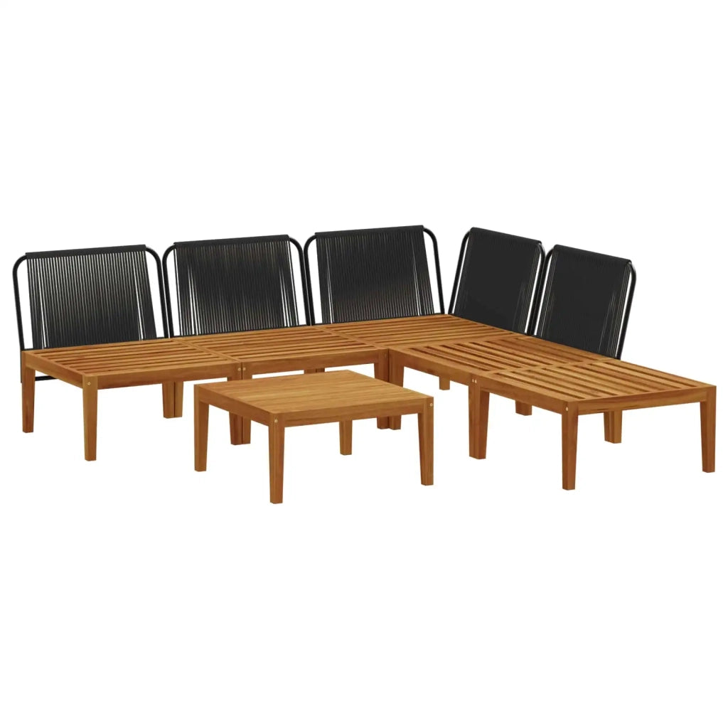 6 pcs Legno massiccio di acacia e corda Naturale 3407757