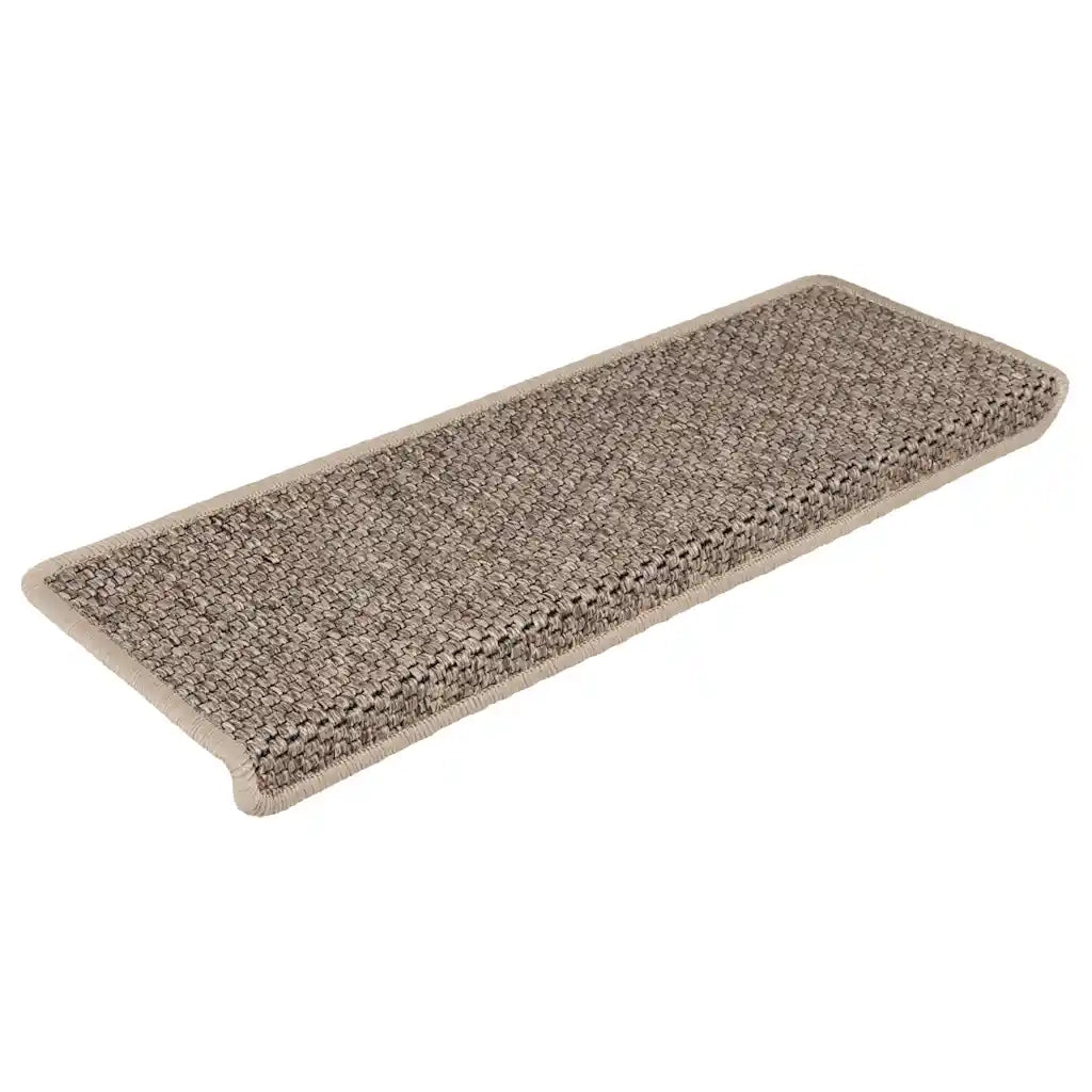 Tappeti Adesivi Scale Aspetto Sisal 15 pz 65x21x4cm Beige Scurocod mxl 119420
