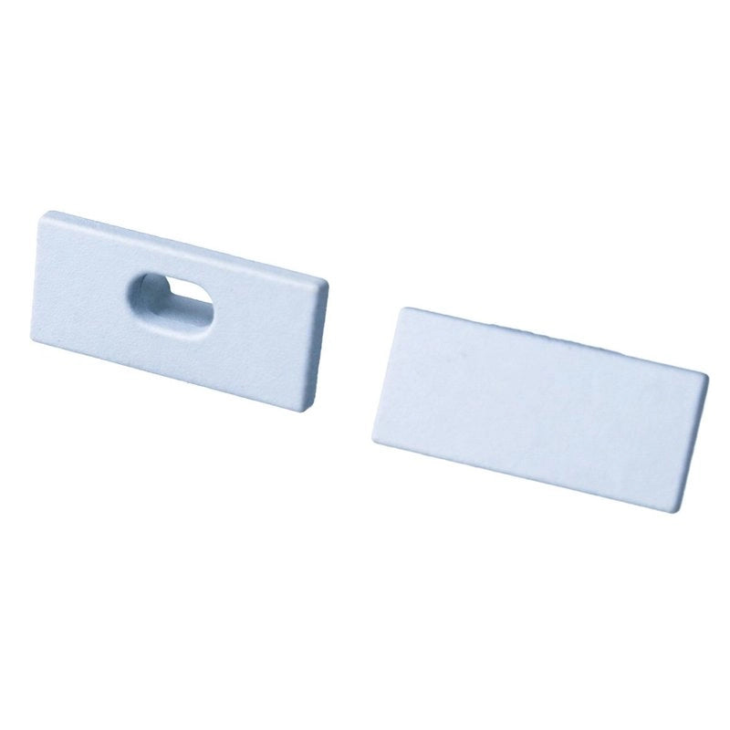 Kit Terminali Tapi di Chiusura In Metallo Con e Senza Foro Colore Bianco Per Profilato Alluminio BAZ1707W