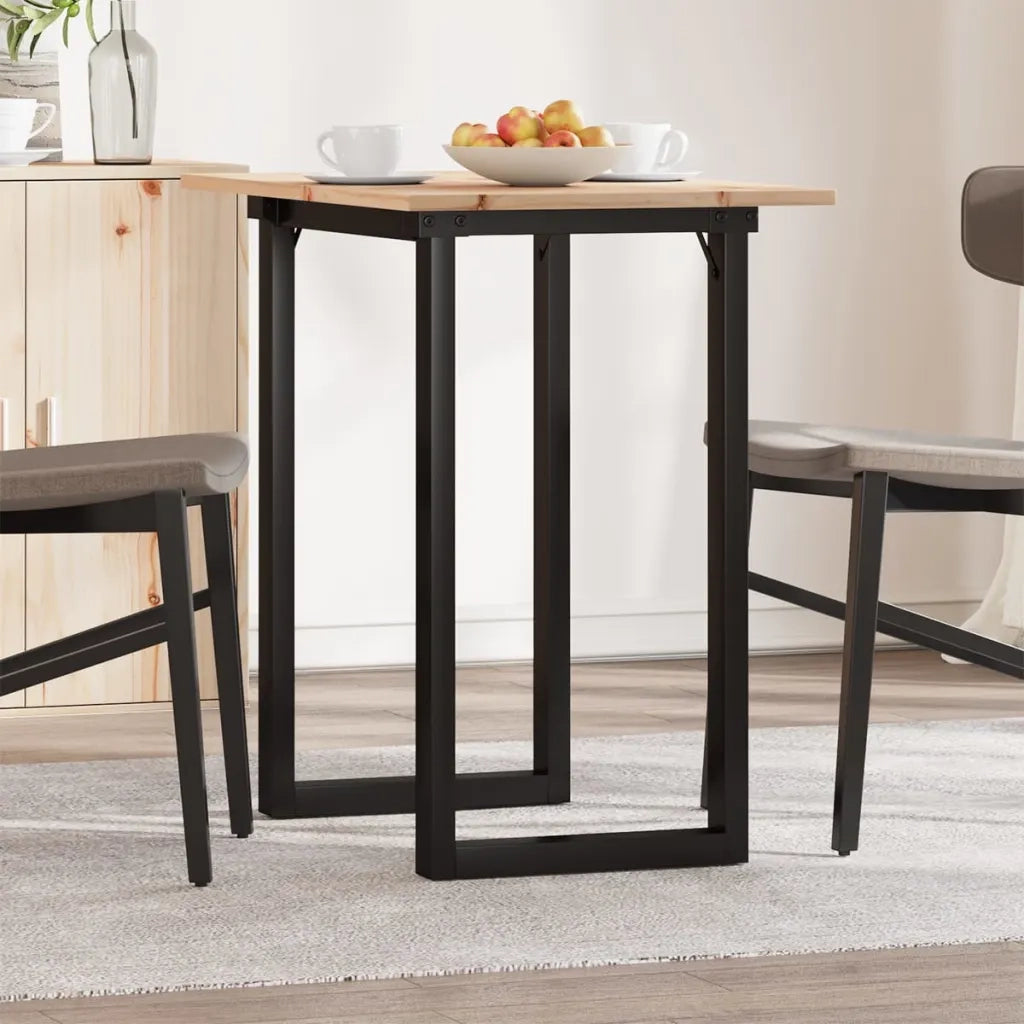 Tavolo da Pranzo Telaio a O 80x50x75 cm Legno Pino e Acciaio 3282672