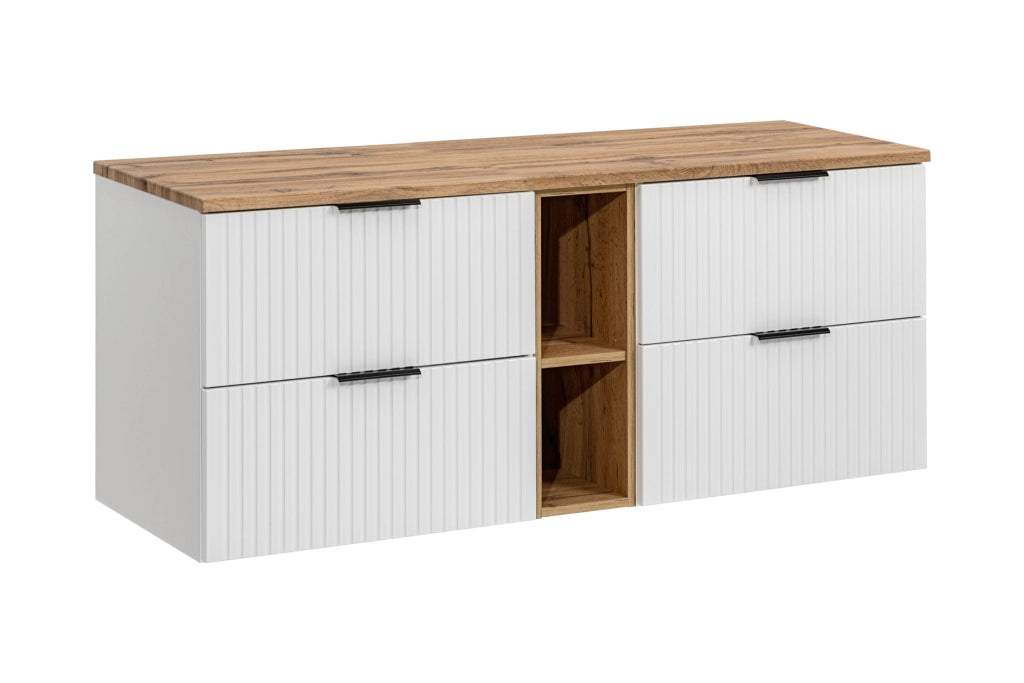 Set mobili bagno 140 cm con piano Adel White 140 cm