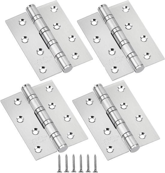 Set di 2 cerniere 100 x 75 x 3 mm - Cerniera a vite a rulli con bielle - Sostegno 75 kg - Adatto per interni ed esterni