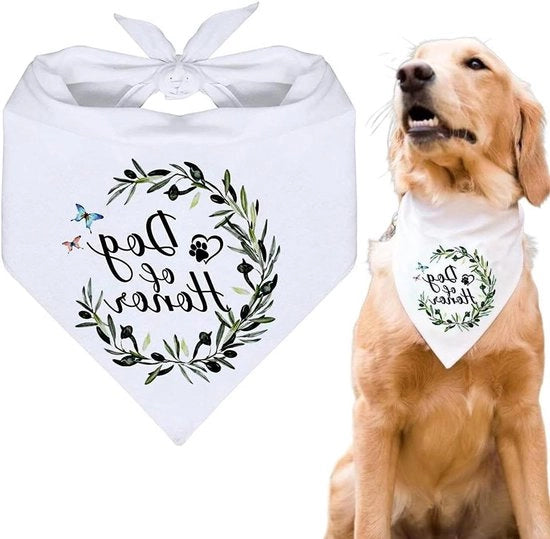 Accessori per la cerimonia di matrimonio del cane con rami d'olivo - Design elegante e bianco