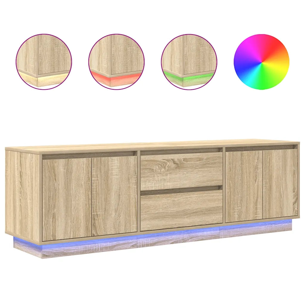Mobile Porta TV con Luci LED Rovere Sonoma 160,5x41x50 cm 3328428