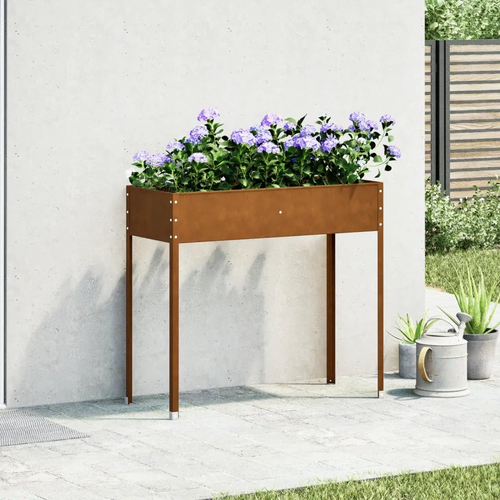 Fioriera da Giardino 100,5x40,5x90 cm in Acciaio Corten