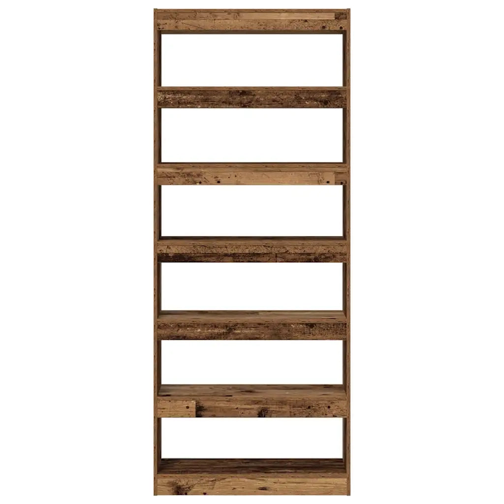 Armadio per Libri 6 livelli 80 x 30 x 198 cm Legno vecchio 3333921