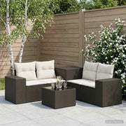Set di divani 6 pz Nero e Bianco Crema 3447551
