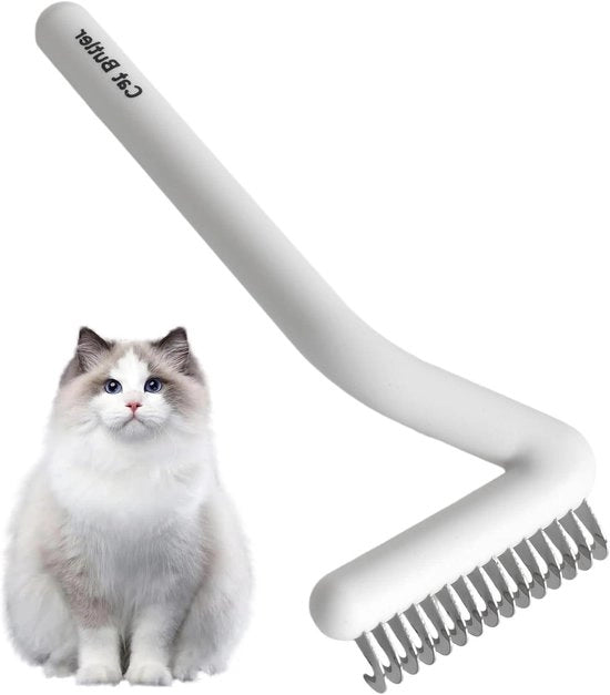 Strumenti per la cura del pelo per animali di taglia media a lunga - Spazzola sicura e liscia per cani e gatti piccoli (bianca)