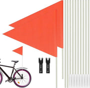 Due pezzi di bandini per bicicletta da 200 cm - stendardi di sicurezza divisibili in rosso con angolo di fissaggio