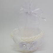 Trade Shop - Bomboniera Bomboniere Cestino Bianco Sacchetto Porta Confetti Riso Matrimonio -