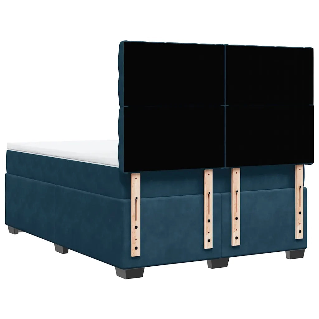 Giroletto a Molle con Materasso Blu 160x200 cm in Velluto