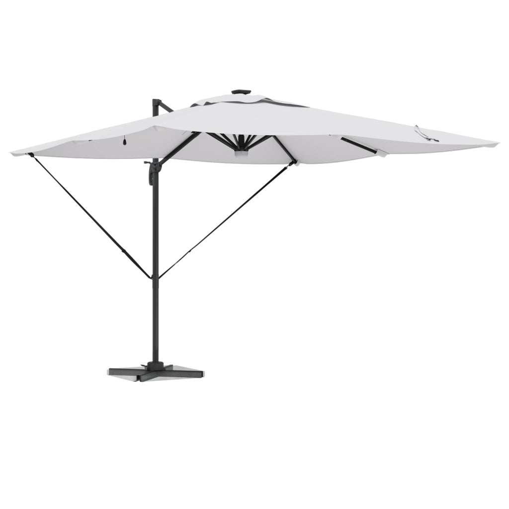Ombrellone a sbalzo Roma con LED Sabbia 286x285x270 cm Alluminio