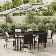Set da Pranzo da Giardino 7 pz Nero con Cuscini in Polyrattancod mxl 124391