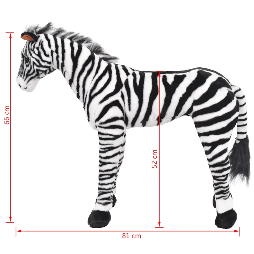 Zebra in Peluche in Piedi Nera e Bianca XXL CFW7507088
