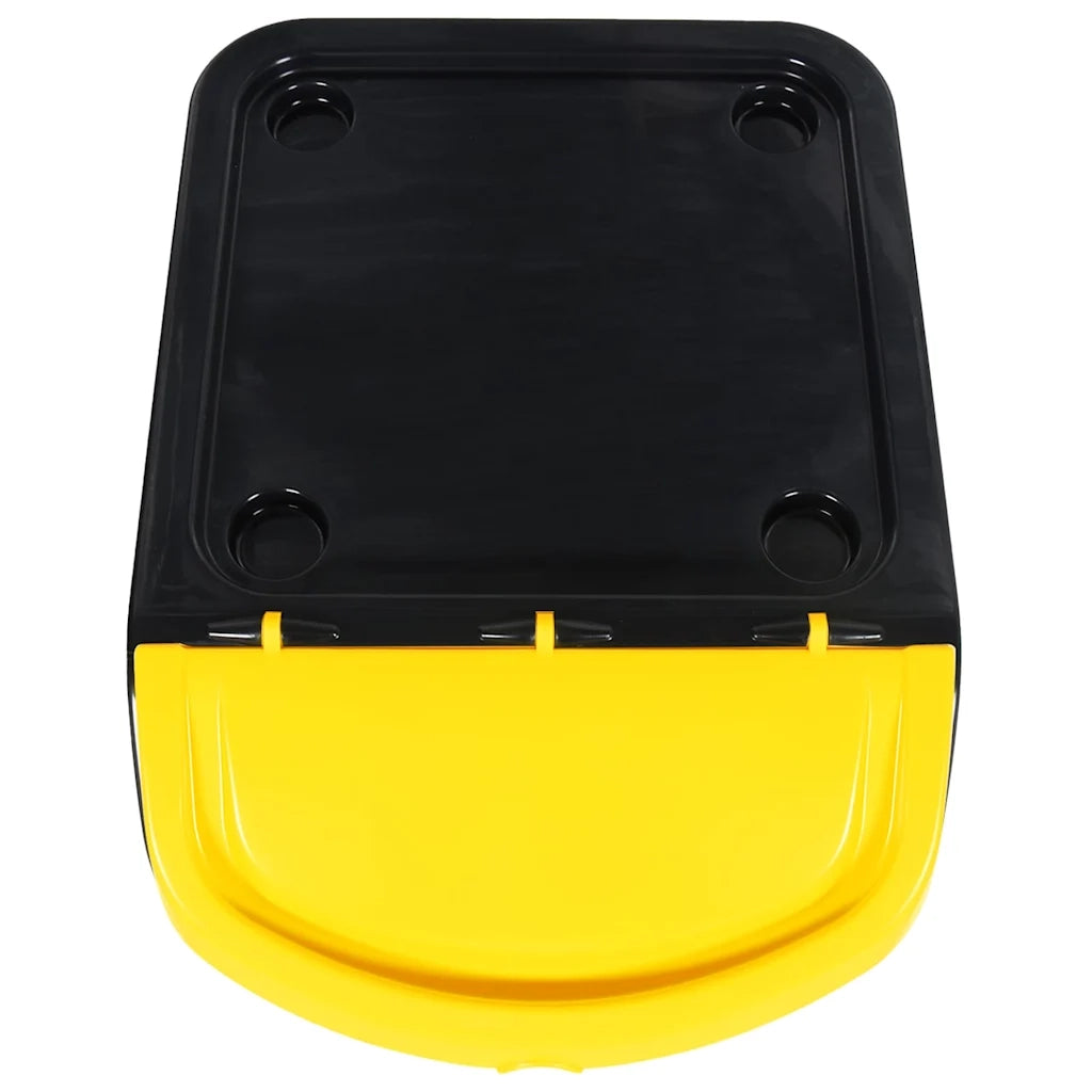Cestini per Rifiuti Impilabili con Coperchi 3 pz Neri in PP 78 L CFW9040919
